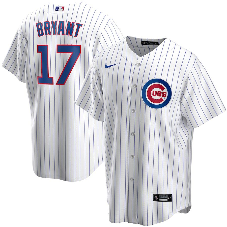 Mens Chicago Cubs #17 Kris Bryant Nike White Home Replica Player Name MLB Jerseys->chicago cubs->MLB Jersey
